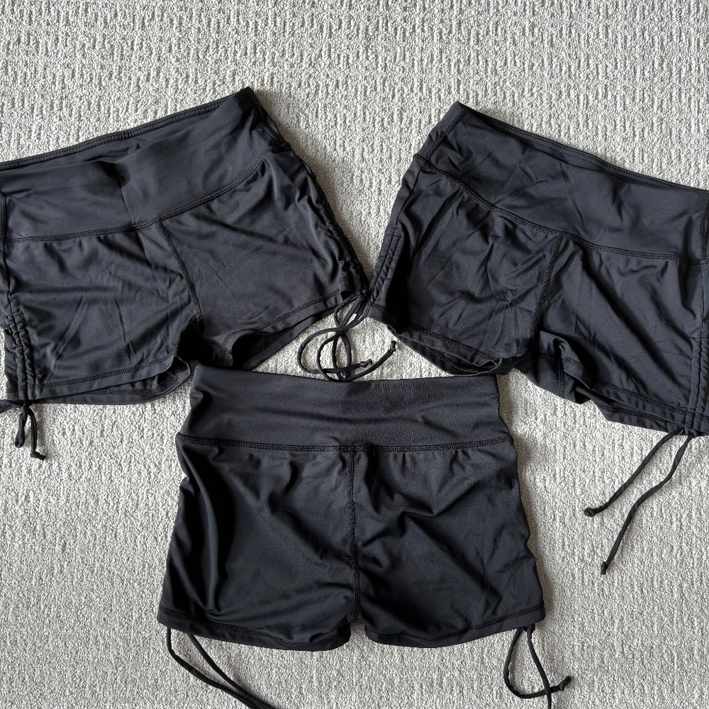 3 pcs Black Workout Shorts Size Medium